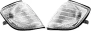 Riloer Left Right Front Parking Light Cover, 1 Pair Headlight Corner Light Turn Signal Indicator Light Cover, 1992-1999 Compatible with Mercedes Benz S Class W140, Clear Len