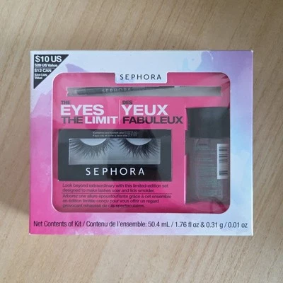 SEPHORA EYES THE LIMIT EYE LASH KIT, 1 PAIR EYELASHES IN MINK, .068 OZ GLUE NIB