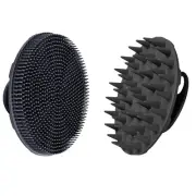 Food-Grade Soft Silicone Body Scrubber Shower Brush, with Scalp Massager Sham...