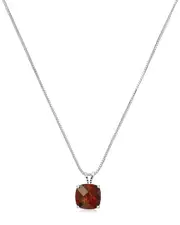 MaxColor Silver 2.10 ct. tw. Garnet Pendant Necklace