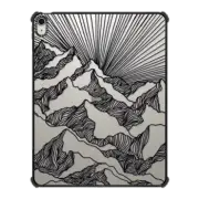 iPad Air 13-inch (M2/M3) iPad Impact Case AIM HIGH 1 IPAD, BLACK & WHITE MOUNTAINS MINIMALIST LINES NATURE MOUNTAIN ILLUSTRATION