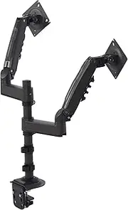 Dual Monitor Stand, Adjustable Tilt/Swivel/Rotate Dual Monitor Mount, Full Motion Monitor Desk Mount Hold Up to 19.8lbs Each, Dual Monitor Arm for 17 to 27 Inch Computer Screens