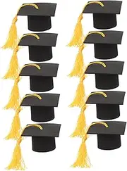 VALICLUD 10Pcs Mini Graduation Caps Decor for Cake Topper Lightweight Graduation Hat Ornaments for Graduation Party Decorations Space Saving Design for Creative Cake Crafts