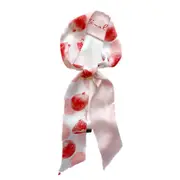 2PCS New Fall Winter Fashion Decorative Thin Narrow Long Scarf Women's Printed Handbag Handle Wrap Multi-Functional Small SilkScarf