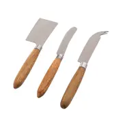 Davis & Waddell Fine Foods Cheese Knife Set 3pce Natural & Stainless Steel