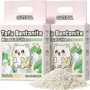 Cutepol Mixed 4-in-1 Clumping Cat Litter 11 lb, Odor Control and Rapid Clumping, Water Absorbent and Flushable, Dust-Free, Multi-Cat, Bentonite Tofu Cat Litter, Jasmine Scent, 5.5lb/Pack