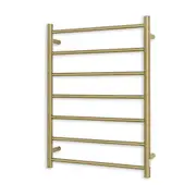 Radiant Round 7 Bar Heated Rail 600mmx800mm (Left Wiring) Brushed Gold GLD-RTR01LEFT