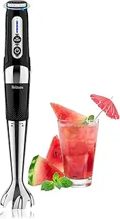 Beizuzu Cordless Stick Blender Electric Hand Blender 3-Angle Adjustable Power Variable Speed Control with 21-Speed, USB-Rechargeable Immersion Blender Black