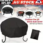 Heavy Duty Round Fire Pit Cover Waterproof BBQ Grill UV Protector Outdoor Garden