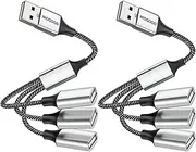 USB 3 Port Splitter Cable, MOGOOD USB Type B Splitter 1 Male to 3 Female USB 2.0 Adapter Power Cord Extension Hub for Charging/Data Transfer/Laptop/Mac