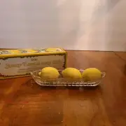 NIB Vintage Avon Sunny Lemon Soap Dish w/ 3 Bars of Lemon Soap New in Box