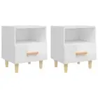 2x High Gloss Bedside Tables Drawers Storage Side Wood Cabinets Nightstand White