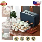 Sophisticated Goat Jade Porcelain Tea Set - 6 White Cups and Elegant Teapot