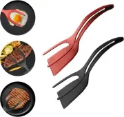 NYANO Egg Flipper Spatula: 2-in-1 Grip and Flip Design – Standard, Red+Black