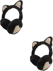 [SHERCHPRY] 2pcs Cat Ears Earmuffs Winter Ear Muffs Ear Muffs for Winter Kids Ear Warmer Headband Winter Cat Ear