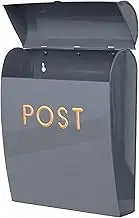 Assorted Collections Grey Post Box Wall Mounted Letterbox with Easy Access No Lock for Outdoor Use - Weatherproof and Durable Mailbox Easy Installation, Strong Construction (Large)