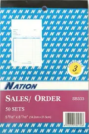 100 Pcs Carbonless Sales Order Books 50 Sheet-3 Parts (5 9/16" x 8 7/16")