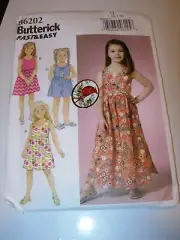 WOMENS UNCUT BUTTERICK B6202 SEWING PATTERN DRESS CULOTTES LONG SHORT SIZE 6-8