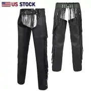 Tassel Chap Fringe Chaps Motorcycle Riding Bikers Chap Black #12800FRINGE