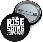 [Teegarb Letter Blanket] Funny Pinback Button Pin Badge Saying Motivated Coffee Introverts Women Men Sayings Humorous Caffeinated Lover
