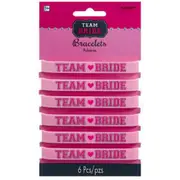 Team Bride Rubber Bracelets 6pk