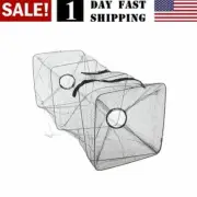 US! Foldable Fishing Bait Trap Fish Net Cast Dip Cage Crab Minnow Crawdad Shrimp