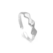 Sterling Silver Adjustable Midi Toe Ring with Angular Shapes Rings