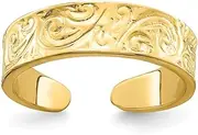 [JewelryWeb] 14ct Gold Adjustable Scroll Pattern toe ring