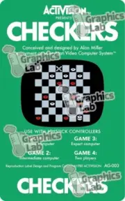 Replacement Game Cartridge Label - Activision - Checkers for Atari 2600