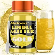 Gold Edible Glitter - 30 Grams 100% Edible Glitter for Drinks, Cake Decorating Supplies, Cookie Decorating Supplies, Strawberries, Cookie, Cocktails, Chocolate, etc. Luster Dust Edible
