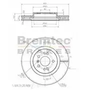 Bremtec Euro-Line GeoZinc Coated Brake Rotor - BDR20680EL