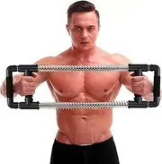GoFitness Push Down Bar Machine - Chest Expander at Home Workout Equipment, Arm Exerciser - Portable Spring Resistance Exercise Gym Kit for Home, Travel or Outdoors