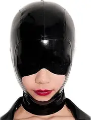 Latex Head Cover,exposed Nose Mouth Latex Mask Latex Face Hood Rubber HeadMask for Cosplay Party Club Wear