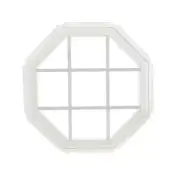 TAFCO WINDOWS Vinyl Window 24" x 24" Fixed Octagon Geometric w/ Grids - White
