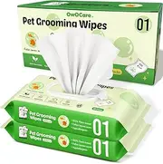 OWOCARE Dog Wipes for Paws and Butt, Plant-Based Large Pet Wipes for Dogs/Cats Hypoallergenic, 8X9 Inch Easy to Use Dog/Cat/Puppy Cleaning Grooming Wipes Gentle Degradable (100 Count, Fallen Leaves)