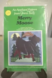 NEW 1979 Yours Truly Machine / Hand Applique Pattern "Merry Moose" #3003 USA