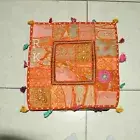 Orange Box Floor Pillow Cushion Cover Vintage Bohemian Patchwork Pillows Cases