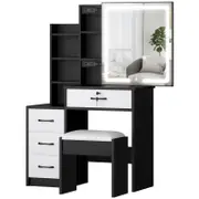 ALFORDSON Dressing Table Stool Set Black White