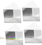 ULTECHNOVO Optical Glass Triangular Prism 4 Pack Physics Teaching Tool Spectrum Analysis School Light Prism Classroom Multifunction Reflector