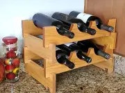 Solid Oak WINE RACK 6 Bottle Counter-Top Compact Stackable HandCrafted