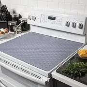 Stove Top Covers - 30" x 21" Extra Large, Heat Resistant Silicone Stove Top Protector, XL Dish Drying Mat for Kitchen, Ceramic & Glass Cooktop Protector, Grey