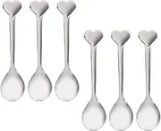 iplusmile 6Pcs Stainless Steel Spoons Metal Tea Spoons with Comfortable Handle for Mixing Desserts and Tea Exquisite Design for Everyday Use