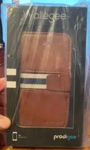 Wallet Case 2 in 1 Prodigee WALLEGEE+ for iPhone 5 / 5s / SE, Brown/White