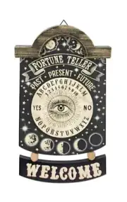 Fortune Teller Halloween Sign Black Metaphysical Fall Sign Plaque Wooden 18"