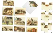 - 10 Adorable Blank Cat Cards (4 x 5.12 Inch) - Cute Pet Kittens, Assorted