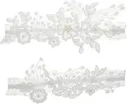 [LIGIGWASH] Floral Lace Wedding Garters for Bride with Pearl Ring Comfortable Elastic Design for Wedding Ceremony Engagement and Special Occasions