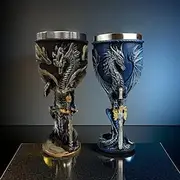1pc, 7oz (200ml) Dragon Cup, Medieval Dragon Wine Glass, Stainless Steel Champagne Glass, Gothic Dragon Sword Goblet, For Bar, Pub, Club, Restaurant And Home