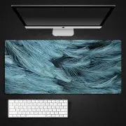 ANYMOB Mouse Pad Mint Blue 300X700X2MM Feather Art Design Laptop Gaming Rubber Pad