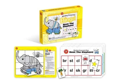 Bingo Beat The Elephant (Blending Consonants) Teacher Resources Educational Game
