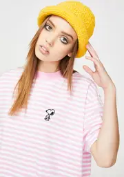[Lazy Oaf] X Peanuts Stripey Snoopy Graphic Tee